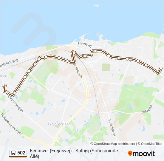 502 bus Line Map