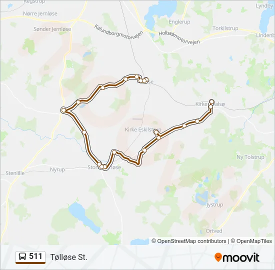 511 Bus Line Map