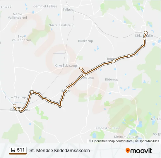511 Bus Line Map