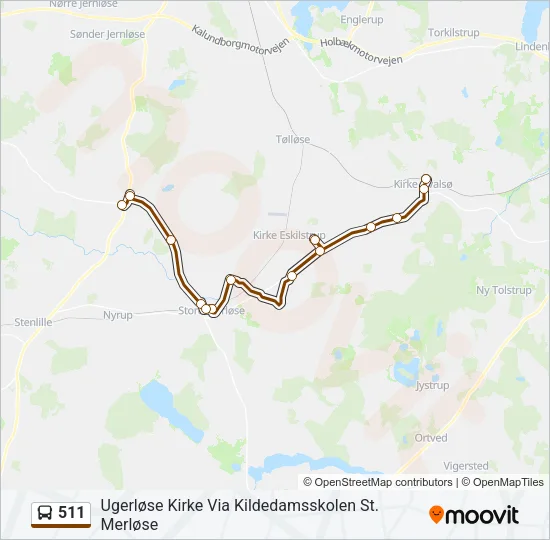 511 Bus Line Map