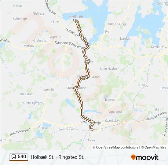 540 Bus Line Map