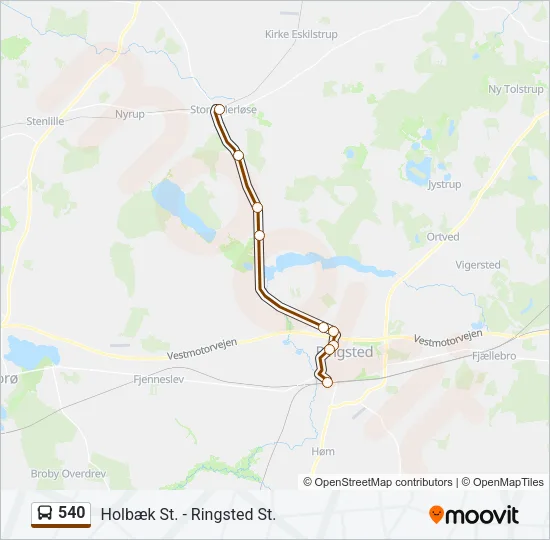 540 Bus Line Map