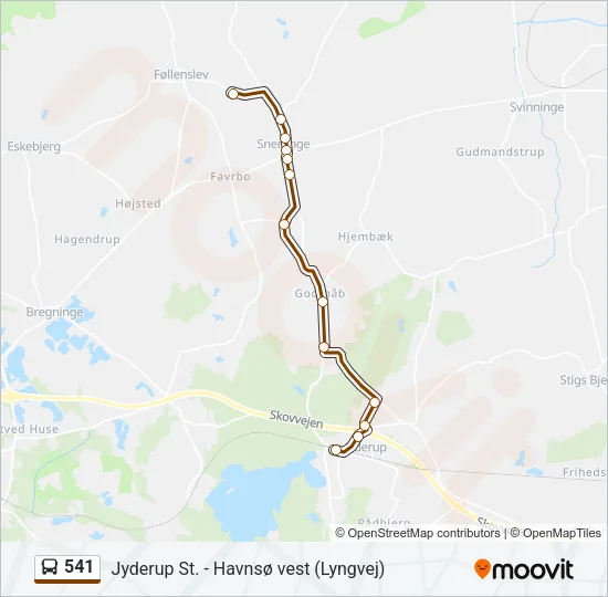 541 Bus Line Map