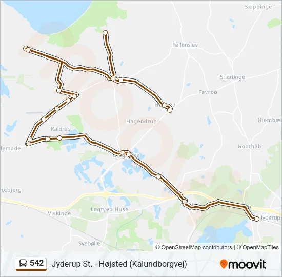 542 Bus Line Map