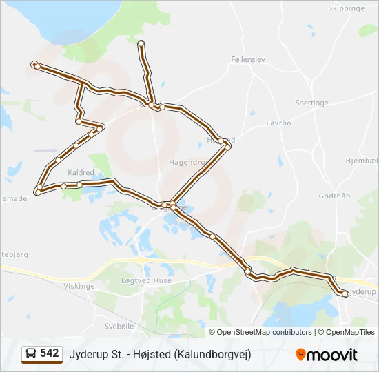 542 Bus Line Map