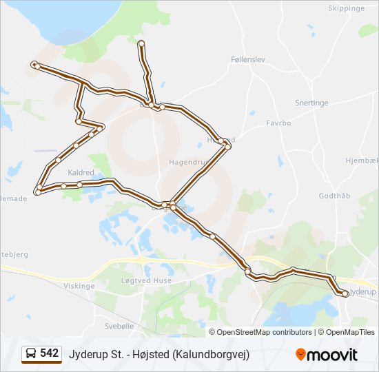 542 bus Line Map