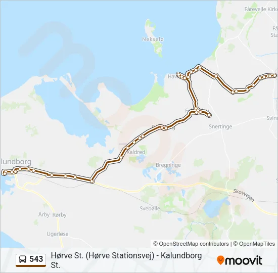 543 Bus Line Map