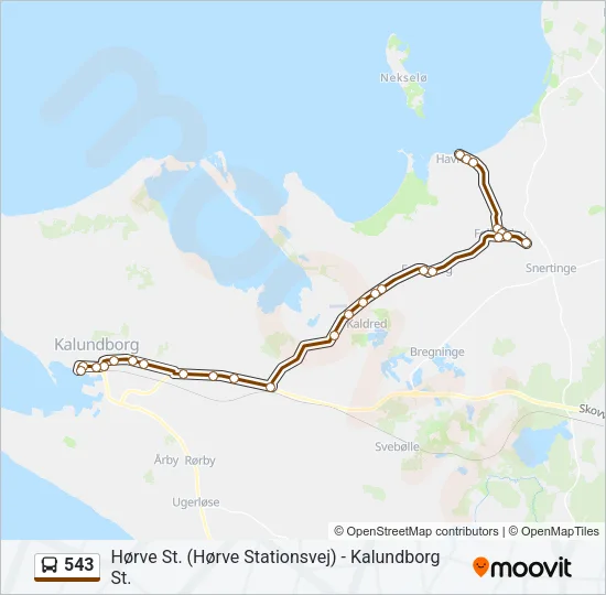 543 Bus Line Map