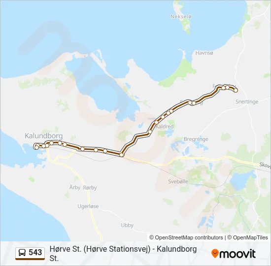 543 Bus Line Map