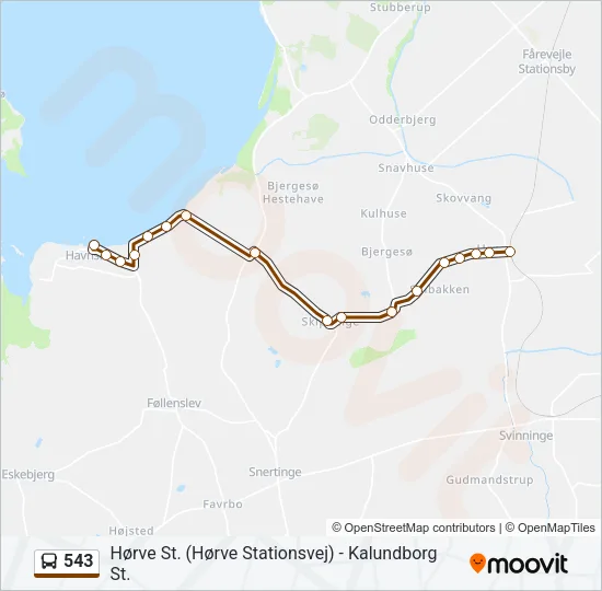 543 Bus Line Map
