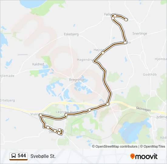 544 Bus Line Map