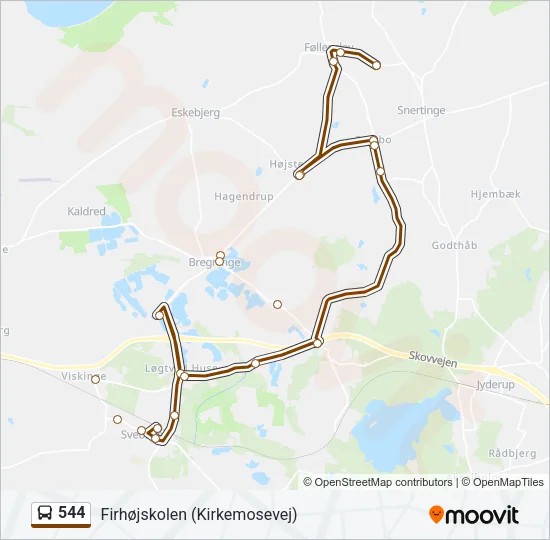544 Bus Line Map