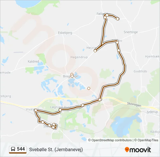 544 Bus Line Map