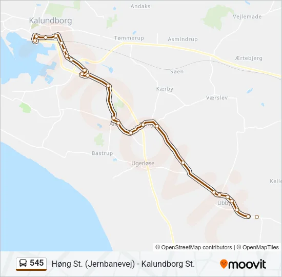 545 Bus Line Map