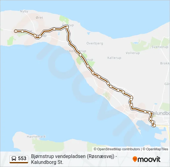 553 Bus Line Map