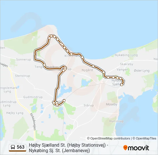 563 Bus Line Map