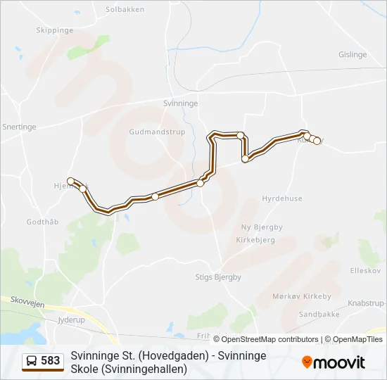 583 Bus Line Map