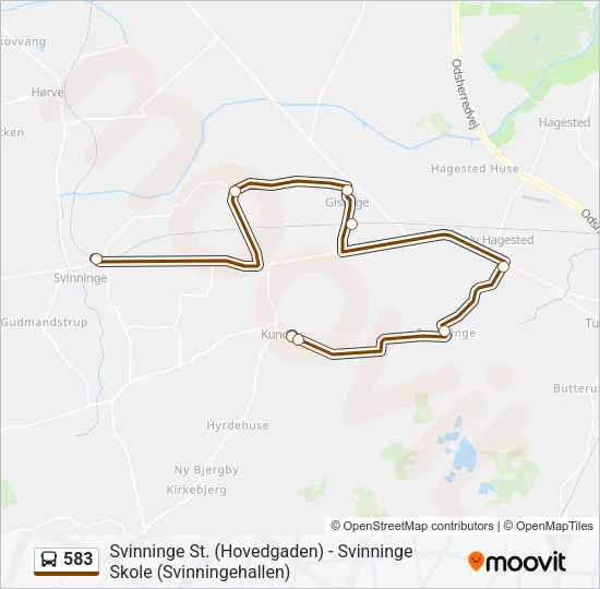 583 Bus Line Map