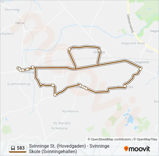583 Bus Line Map