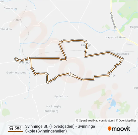 583 Bus Line Map