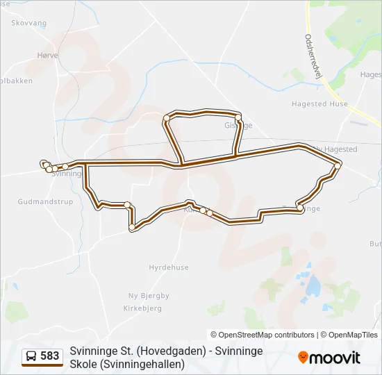 583 Bus Line Map