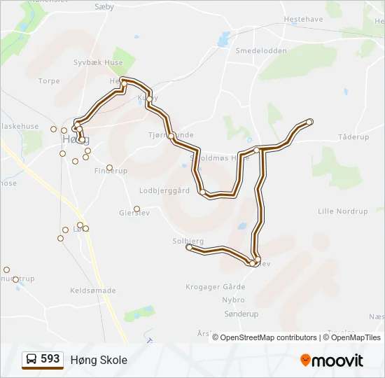 593 Bus Line Map