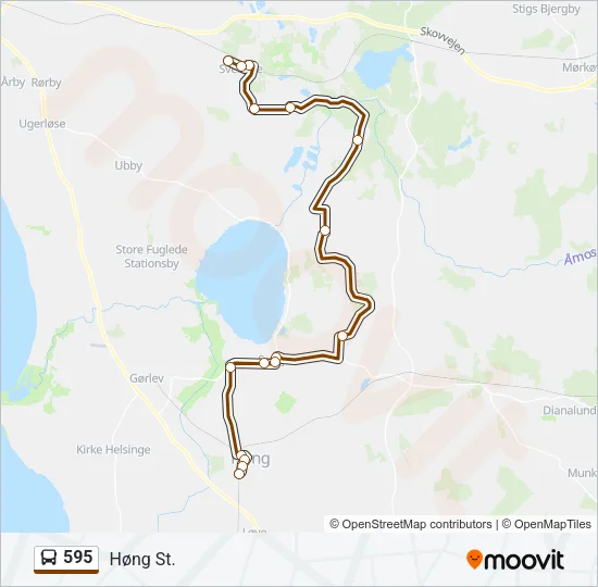 595 Bus Line Map