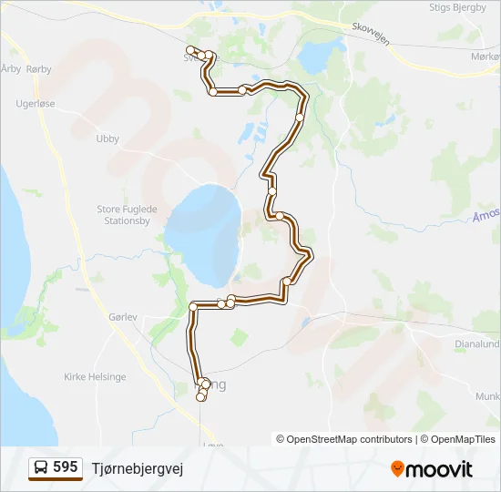 595 Bus Line Map