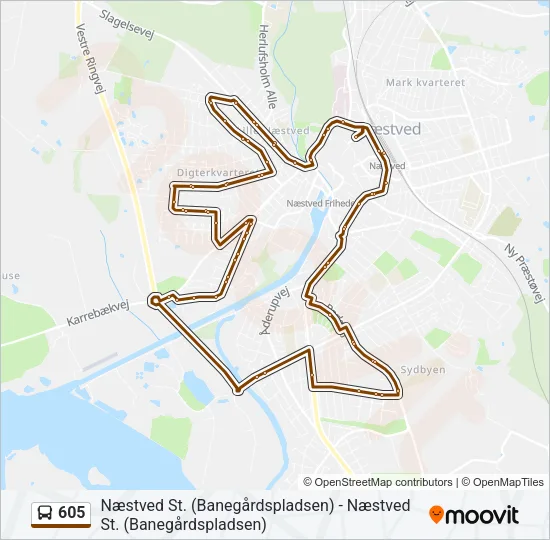 605 Bus Line Map