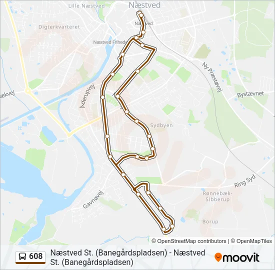 608 Bus Line Map
