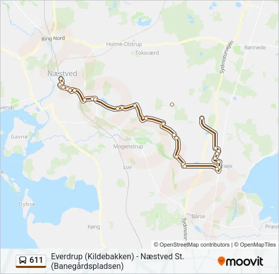 611 Bus Line Map