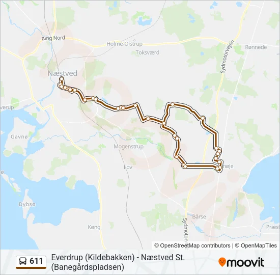 611 Bus Line Map