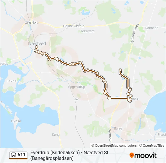 611 Bus Line Map