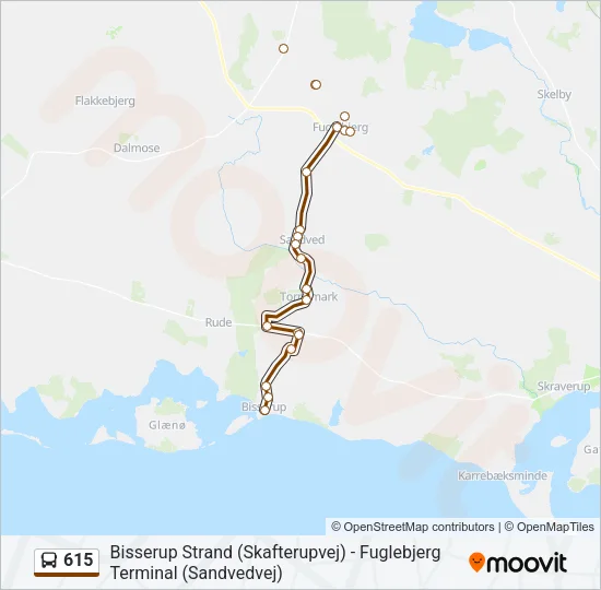 615 Bus Line Map