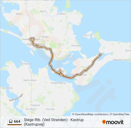 664 Bus Line Map