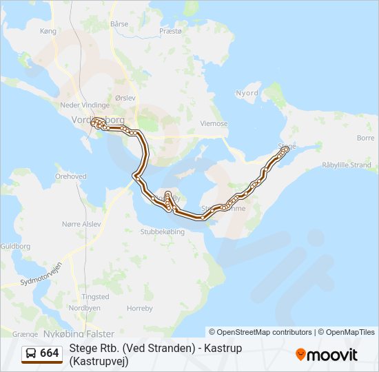 664 Bus Line Map