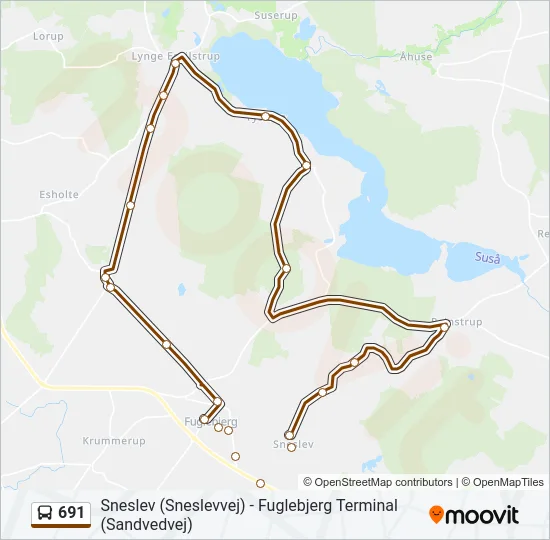 691 Bus Line Map