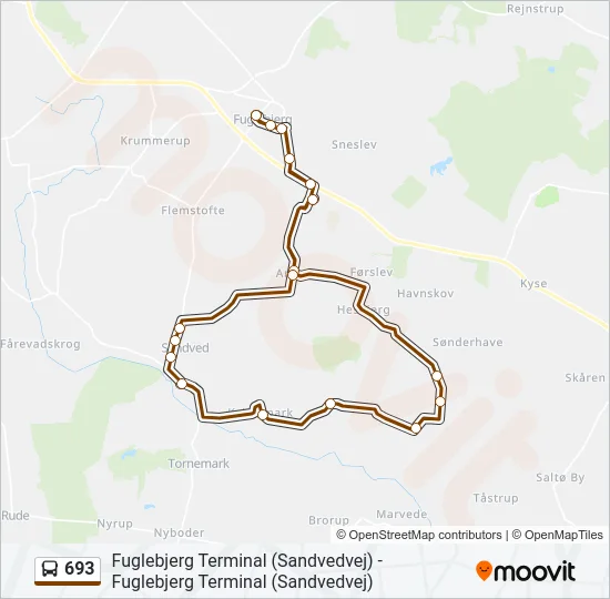 693 Bus Line Map