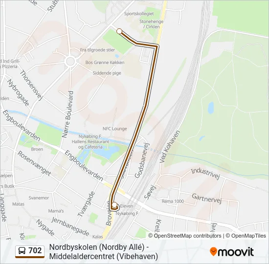 702 Bus Line Map