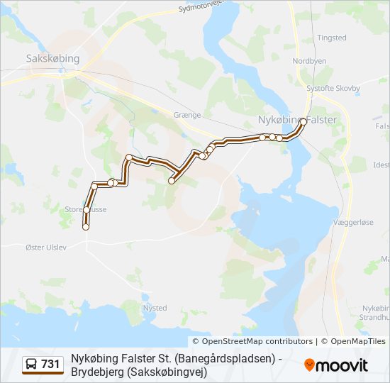 731 bus Line Map