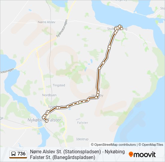 736 bus Line Map