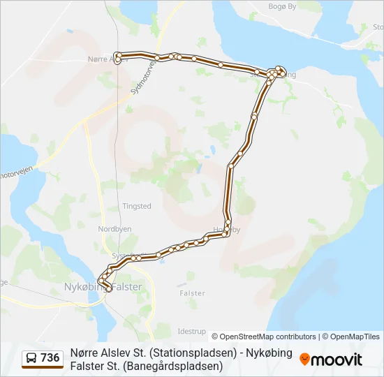 736 Bus Line Map