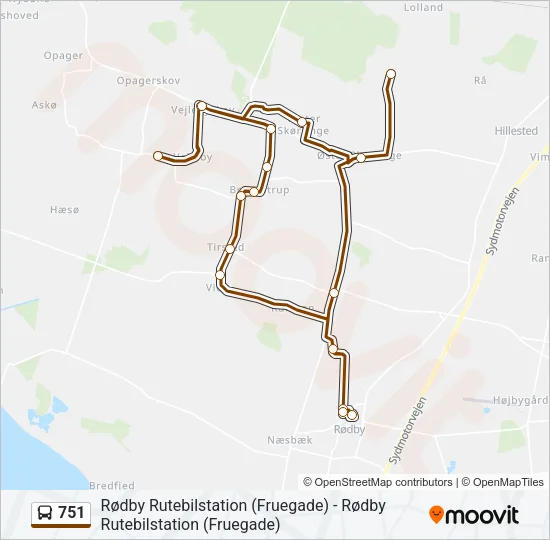 751 Bus Line Map