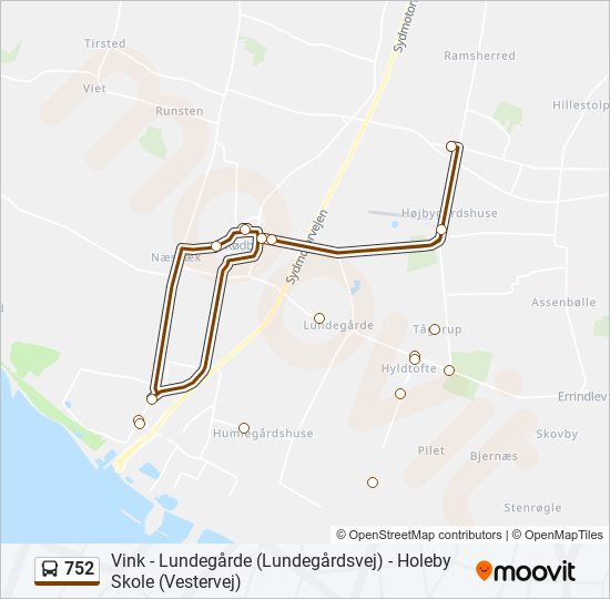 752 bus Line Map