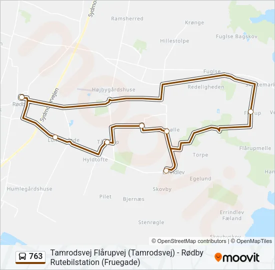 763 Bus Line Map