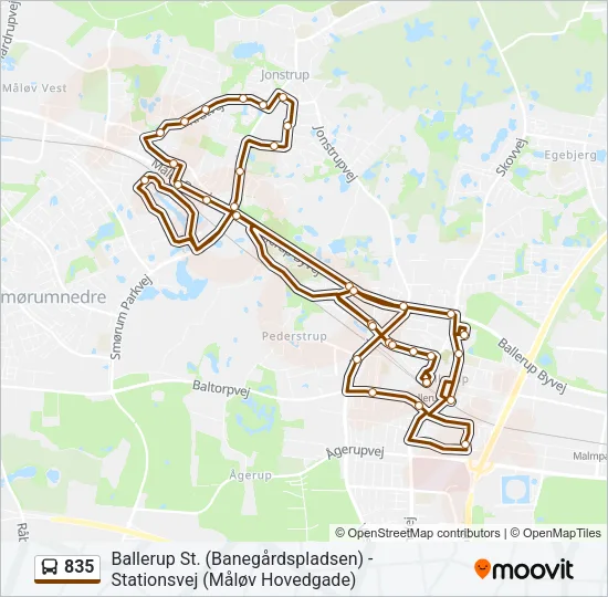835 Bus Line Map