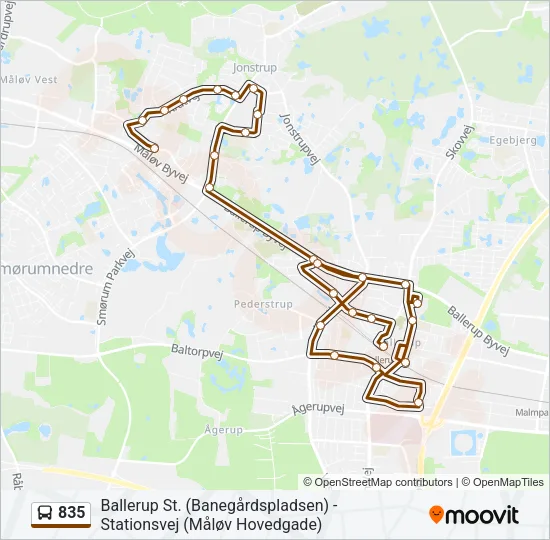 835 Bus Line Map
