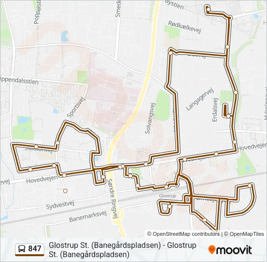 847 Bus Line Map