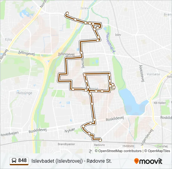 848 Bus Line Map