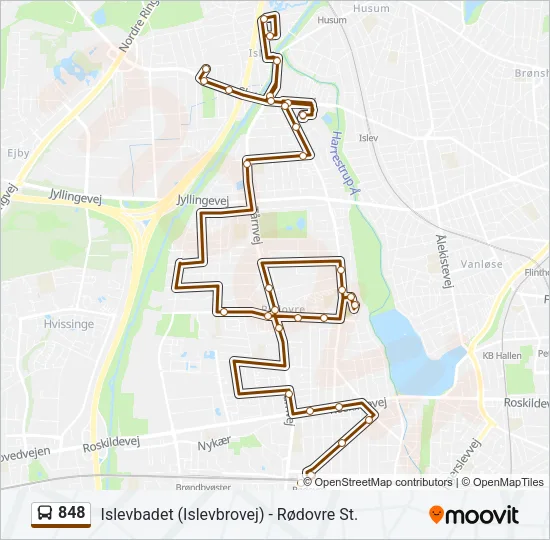 848 Bus Line Map